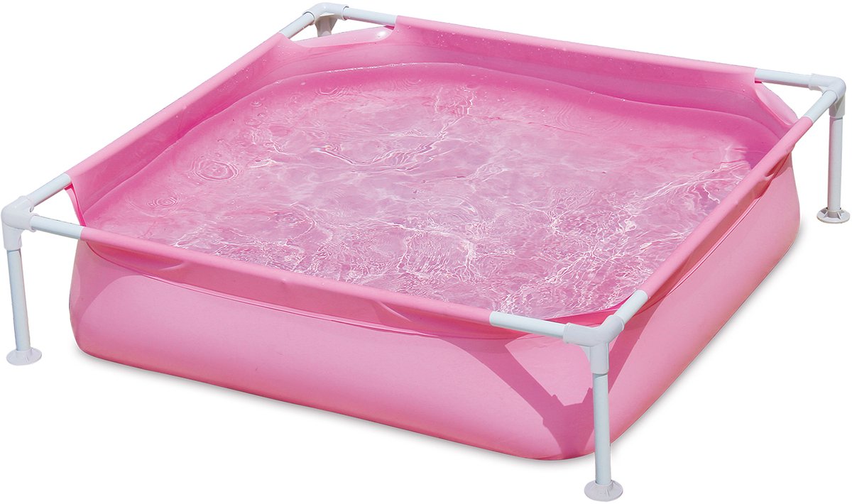 Summer waves zwembad small frame 122 x 122 x 30 cm roze | 2 stuks