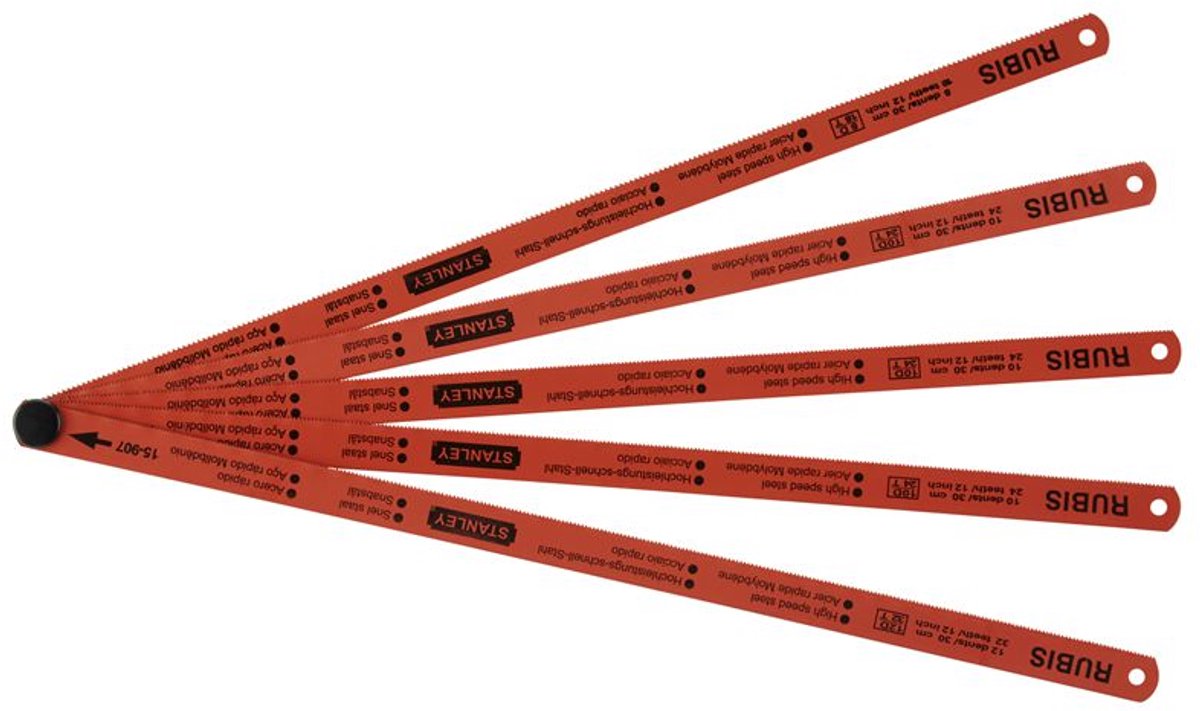 Lama per sega in metallo Stanley Hand Tools 300mm - Mix (carta da 5 pezzi) - 0-15-900