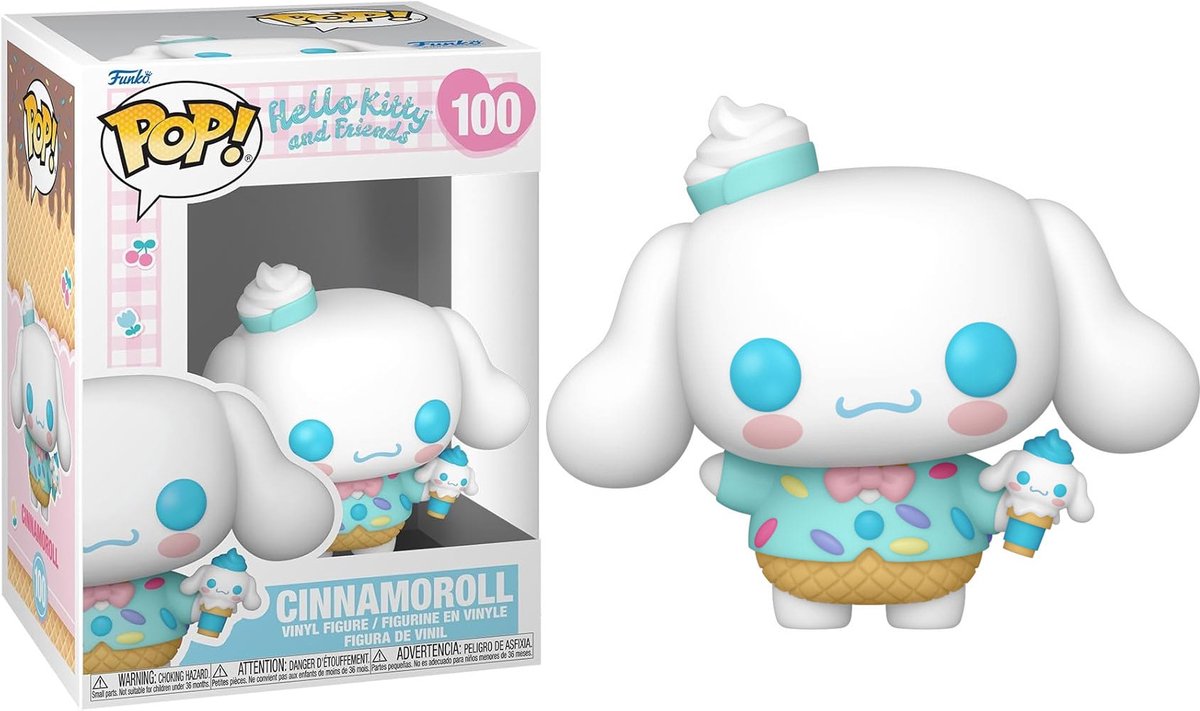 Funko hello kitty hello kitty y amigos - figura vinilo cinnamaroll (helado) 100 pop! multicolor unisex
