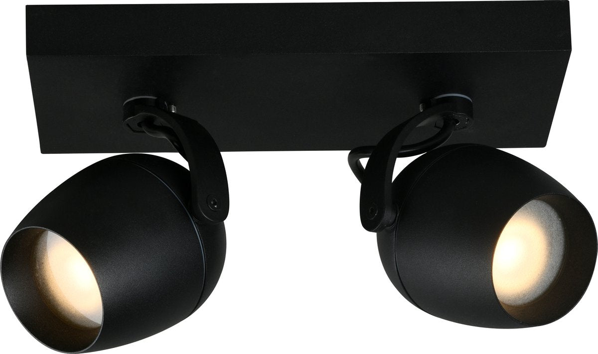 Lucide preston - faretto a soffitto (lampada da soffitto) bagno - 2xgu10 - ip44 - nero