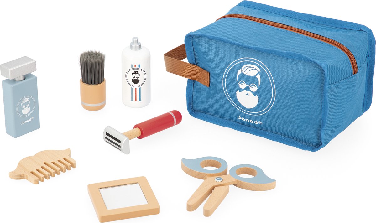 Janod - gioco di ruolo - set da barba in legno in custodia