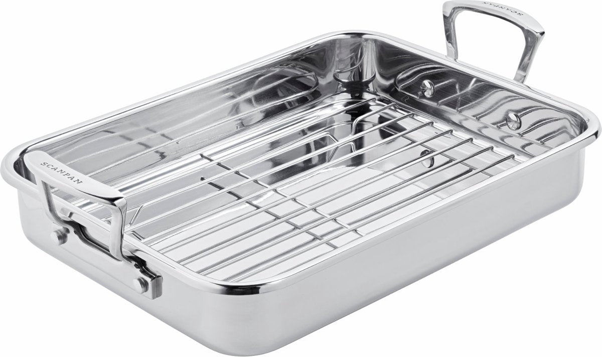 Scanpan impact braadslede rvs met rooster 42x26 cm