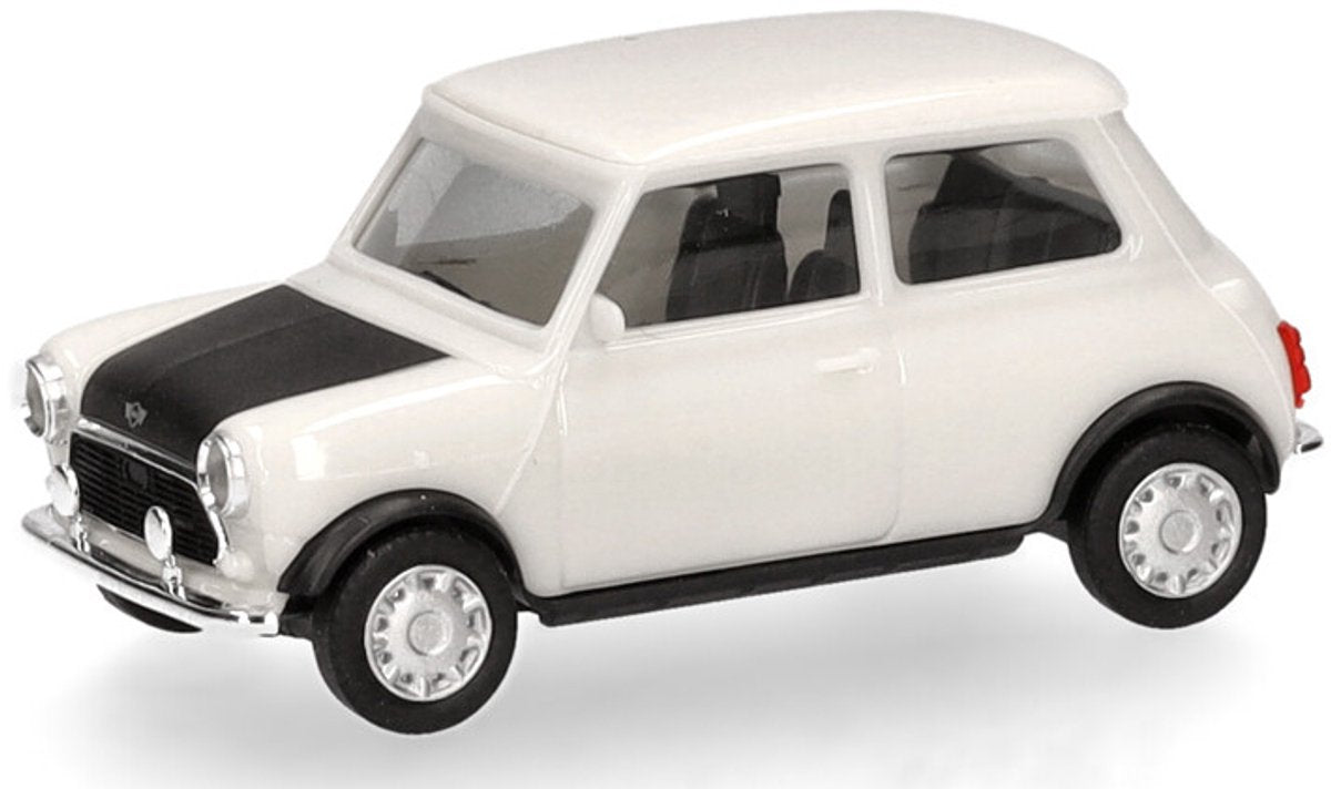 Herpa mini cooper mayfair + faretto, bianco (guida a destra)