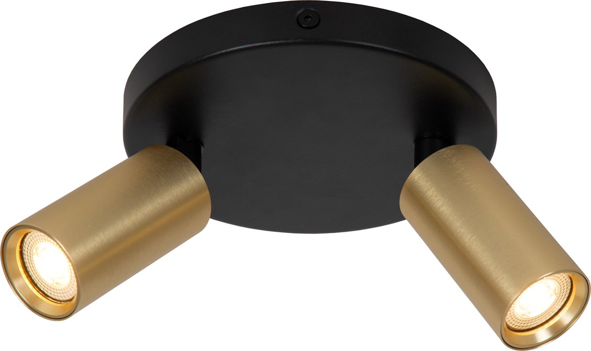 Lucide ritmo - plafondspot (plafondlamp) - ø 15 cm - 2xgu10 (mr11) - mat goud messing