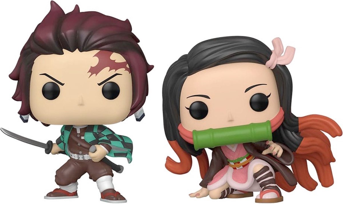 Funko demon slayer: kimetsu no yaiba - pop! animation 2-pack tanjiro nezuko special edition verzamelfiguur - multicolours
