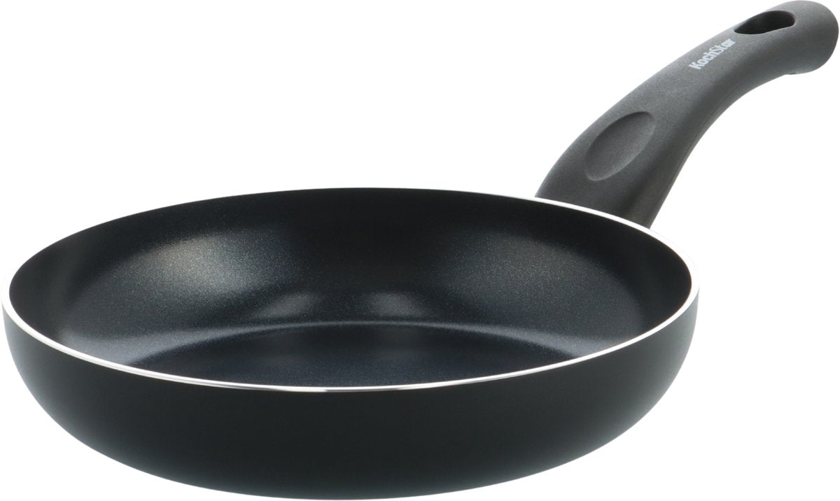 Kochstar Essenz black ceramic frying pan - 24cm - PFAS-free - induction frying pan - induction pan - ceramic non-stick coating - cooling handle - oven safe up to 130° C - black
