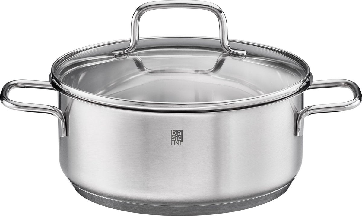 Rösle basic line - cacerola basic line baja ø 20 cm - acero inoxidable - plateado -