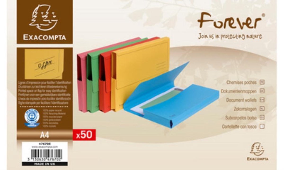 Sottocartella Exacompta azzurro a4 (50 pezzi)