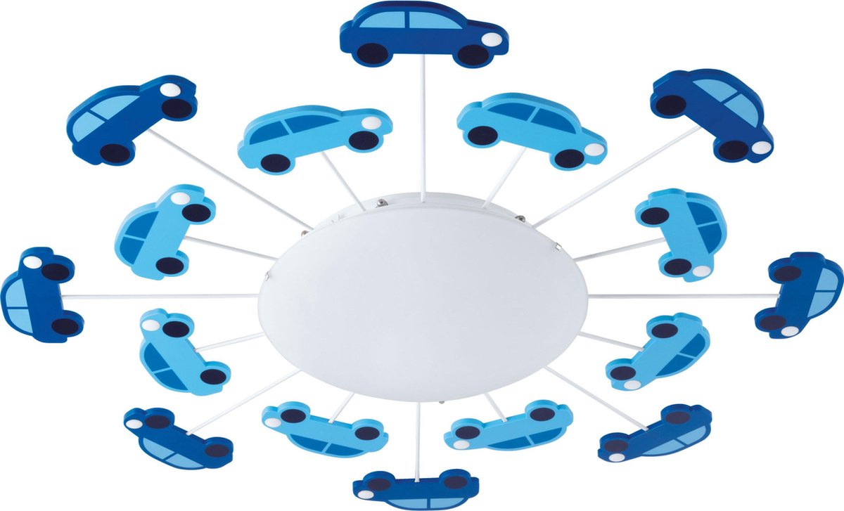 Lampada da soffitto e parete Eglo viki 1 - e27 - ø 63 cm - bianco blu - tema auto