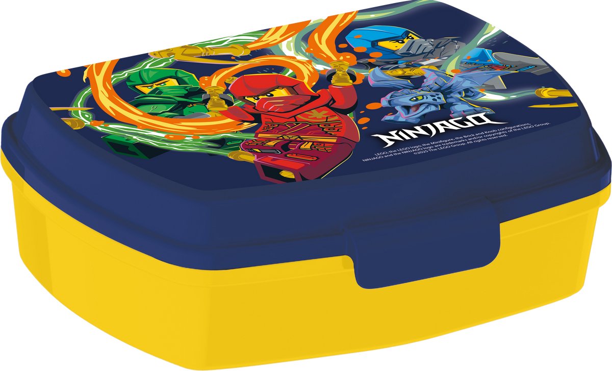 Stor lego ninjago lunchbox – compacte broodtrommel voor kinderen vanaf 4 jaar – luchtdicht – bpa-vrij – donkerblauw