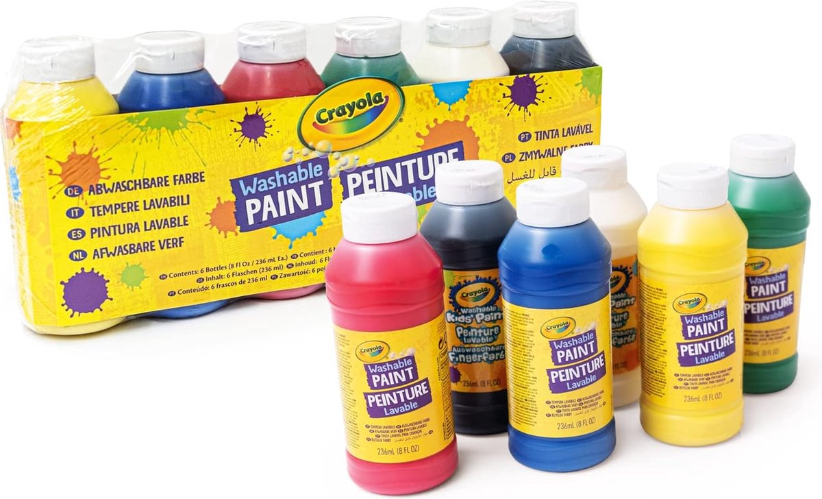 Crayola Pintura con los dedos lavables, 6 colores