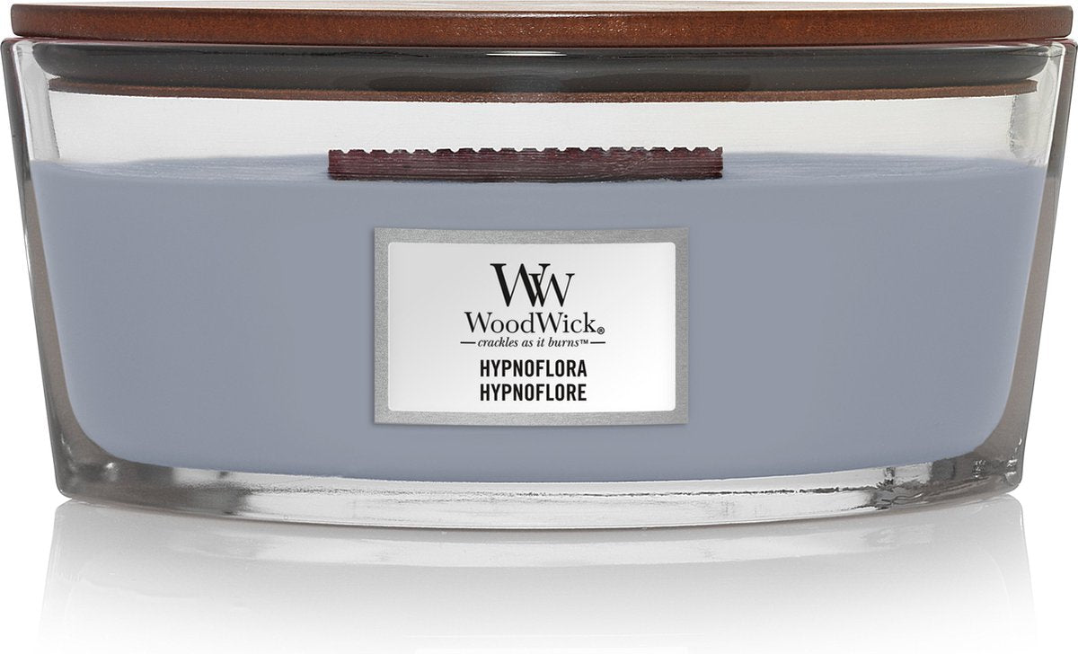 Vela perfumada Woodwick Heartwick Flame Ellipse - Hypnoflora - 50 horas de combustión