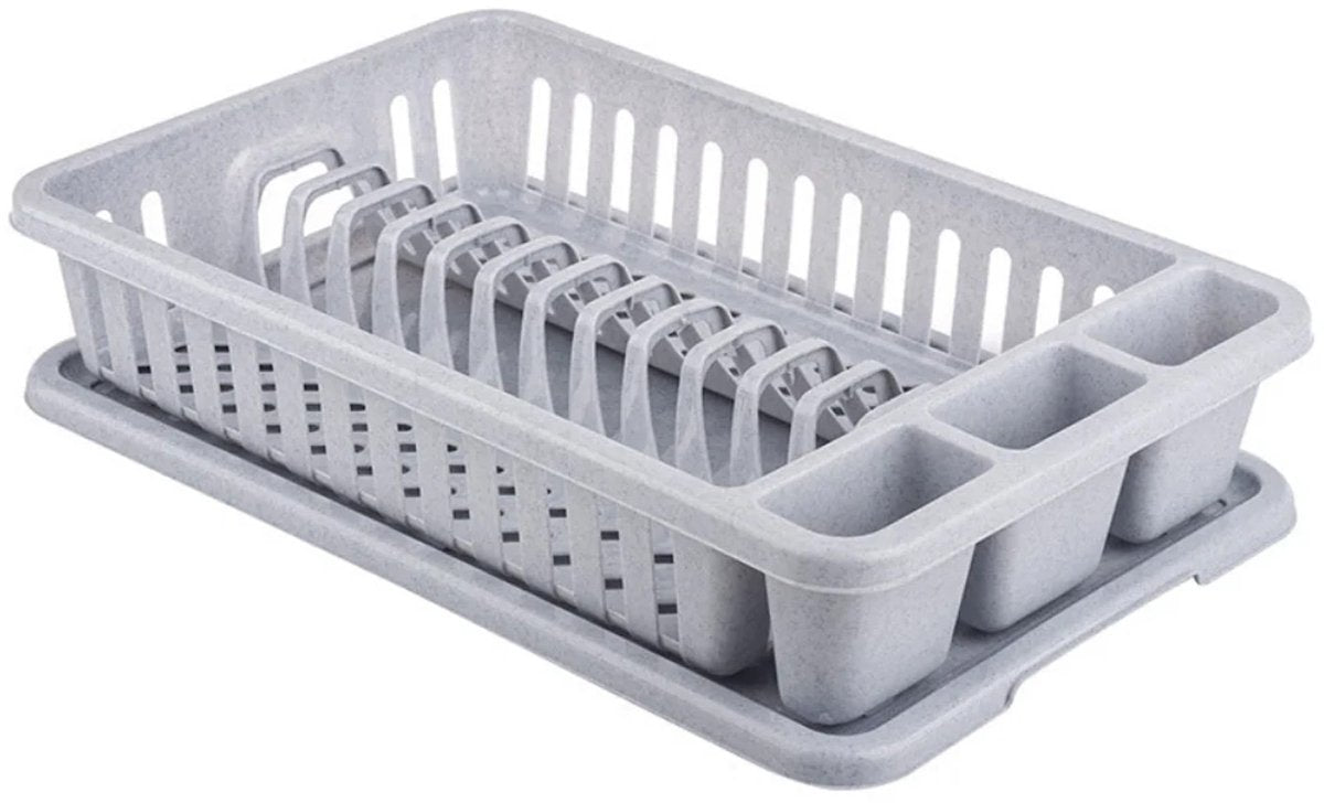 Curver lux - afdruiprek - compact formaat - apart bestekcompartiment - grijs
