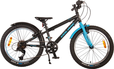 Volare Rocky Kinderfiets - 20 inch - Blauw Zwart - 85% afgemonteerd - 6 speed - Prime Collection
