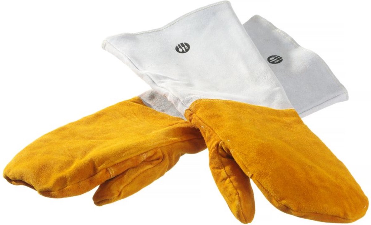 Guanti da barbecue in pelle resistente al calore Hendi - extra lunghi - set da 2 - 460 mm