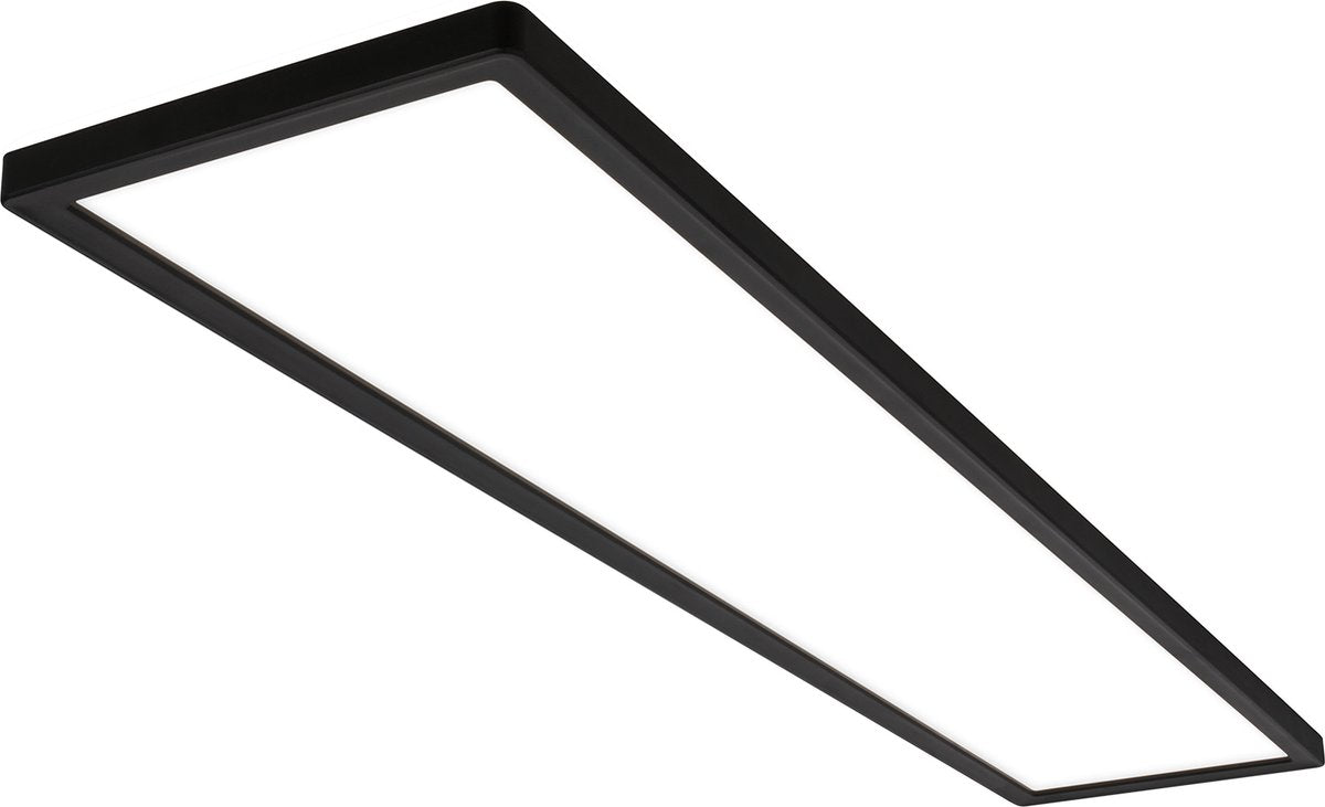 Briloner tava - plafoniera led - lampada da soffitto a luce indiretta - luce bianca neutra - 98cm - nero