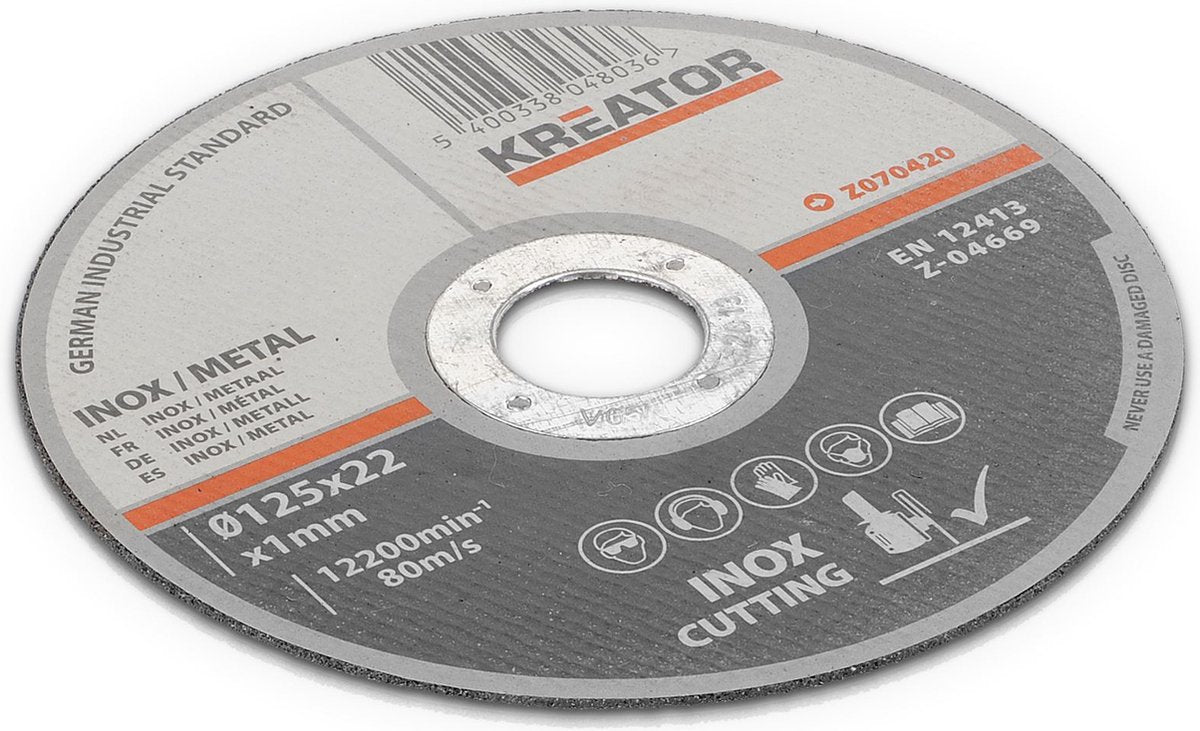 Kreator krt070420 disco da taglio per metalli in acciaio inox d125 | disco da taglio 6 pezzi