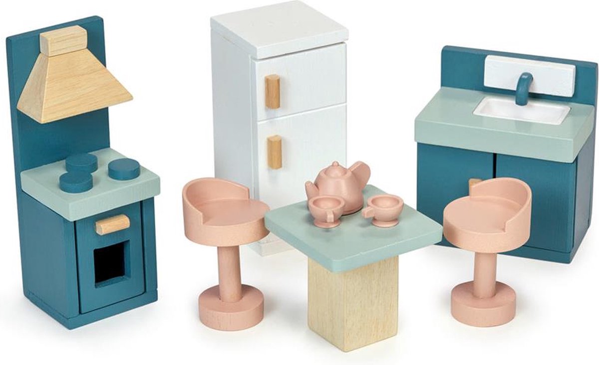 Set da cucina in legno Mentari - accessori per la casa delle bambole.