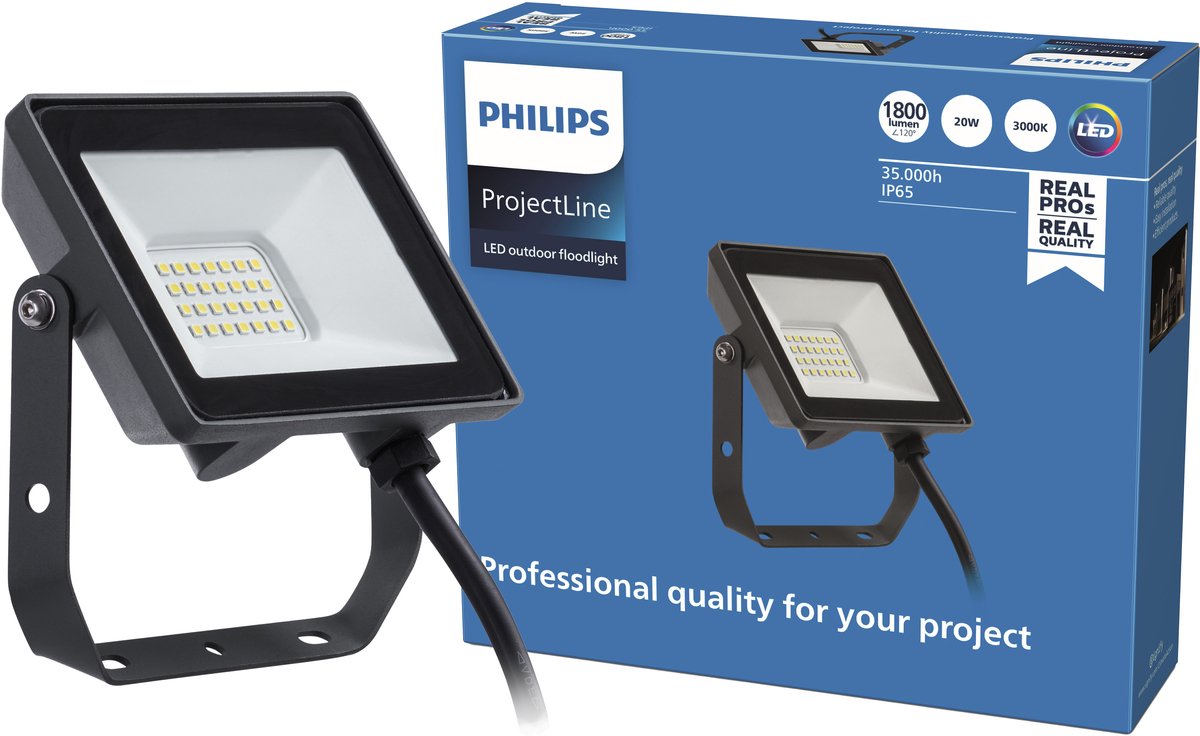 Faretto Philips LED Philips Projectline - 20 W - luce bianca calda