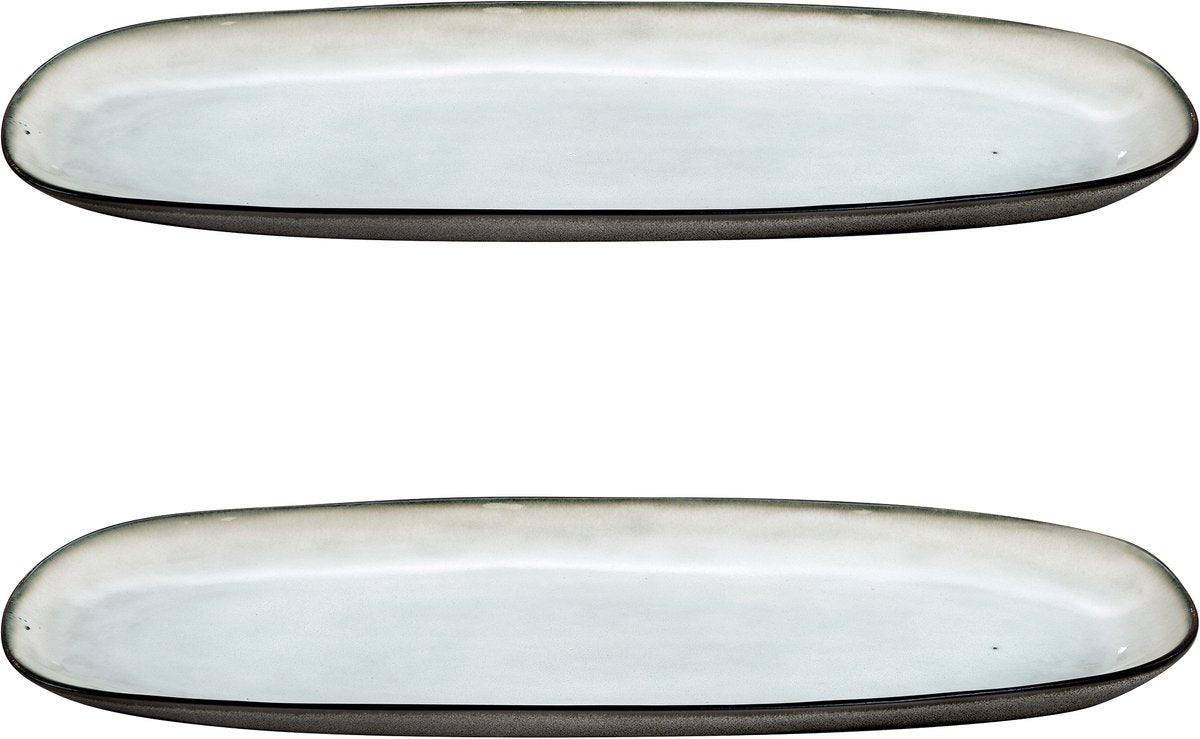 Medard de noblat - nácar sombra - cuenco ovalado grande - 35,5 x 14 cm - 2 partes - gres