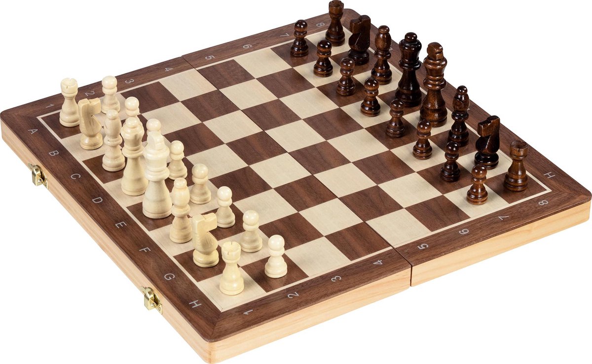 Damspel de ajedrez de madera de Goki 2in1 magnético