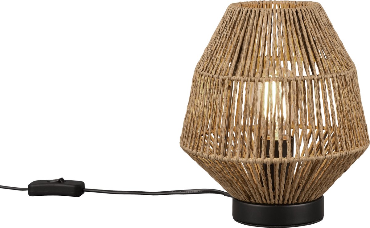 Rl vive tu luz realidad miki - lámpara de mesa - excl. 1x e27 40w - interruptor de cable - sisal natural