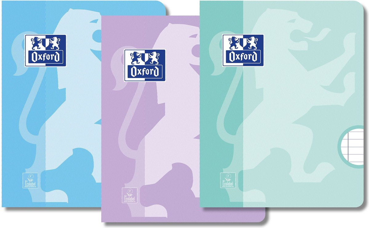 Oxford school - cuaderno escolar - a5 - rayado - con margen - 72 páginas - pack de 3 - pastel