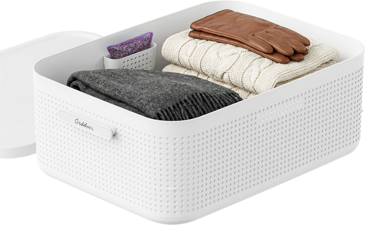 Rotho wop caja de almacenamiento m - con tapa - blanco