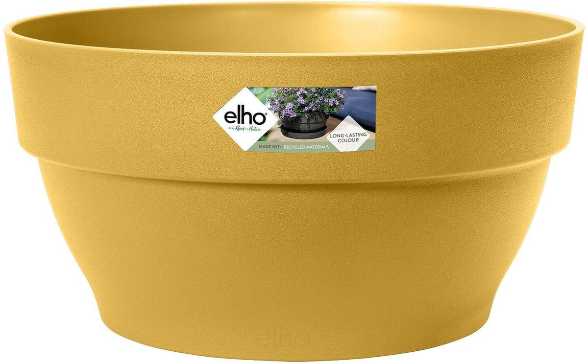 Elho vibia campana bowl 27 - macetero exterior - ø 27,0 x h 14,0 cm - amarillo miel
