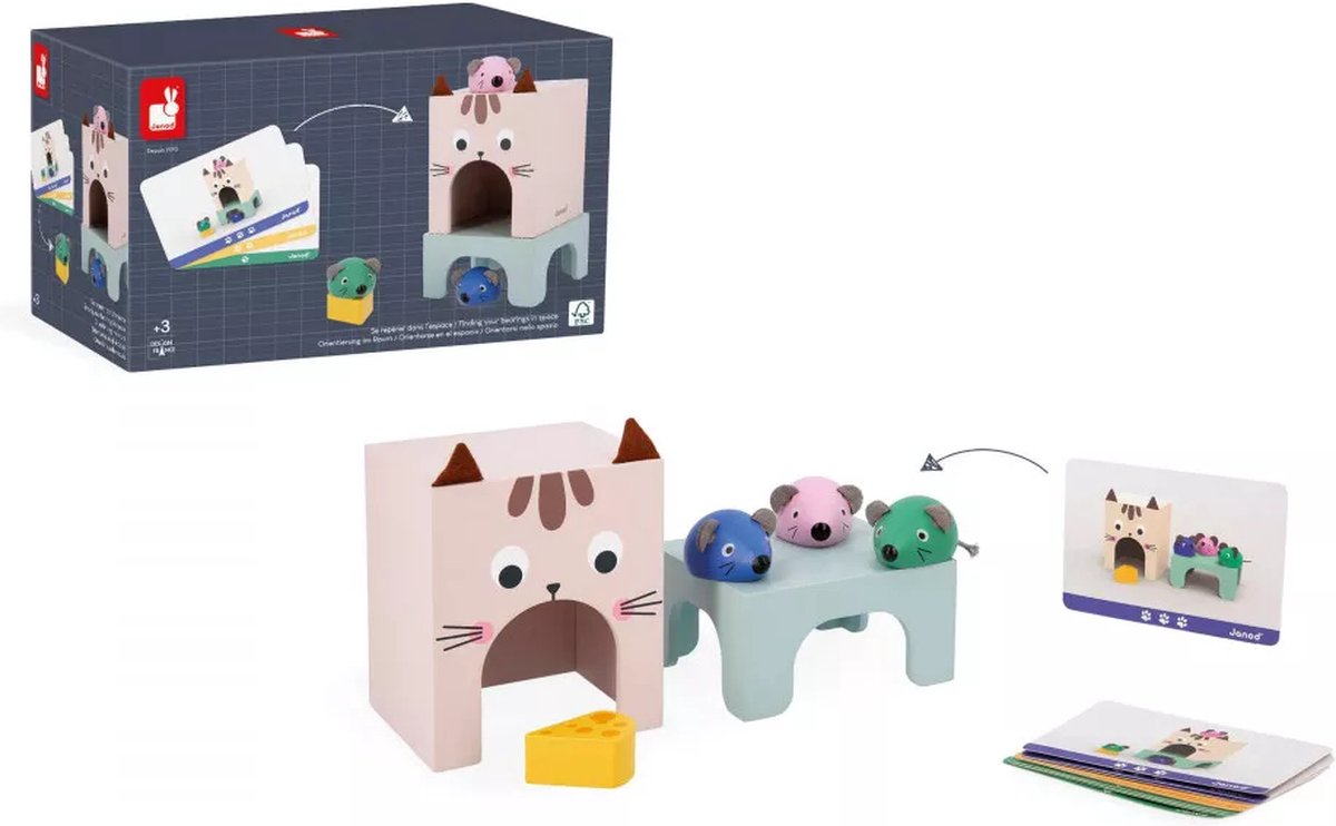 Janod - gioco educativo - orientamento gatto e topo