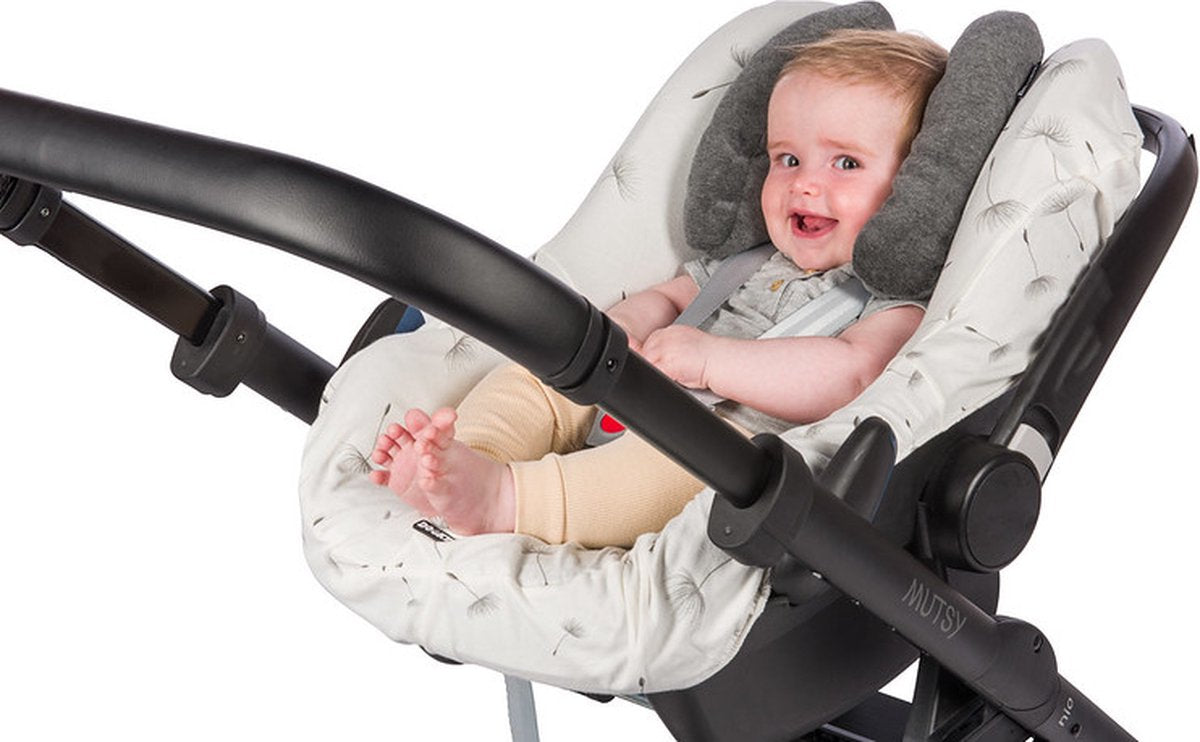 Dooky® dooky - cuscino per bebè - grigio - 0-5 anni - supporto per testa e collo - per passeggino e seggiolino auto