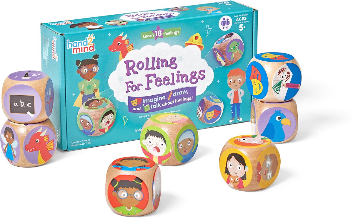 Gioco educativo con risorse per l'apprendimento che lancia i sentimenti - apprendimento delle emozioni. - 3+