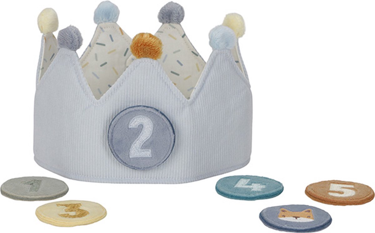 Little Dutch - Corona de cumpleaños de tela con números - azul