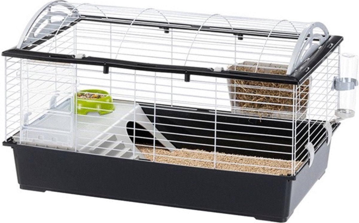 Ferplast Gabbia per conigli casita 100 - recinto per animali - 96 x 57 x 56 cm nero