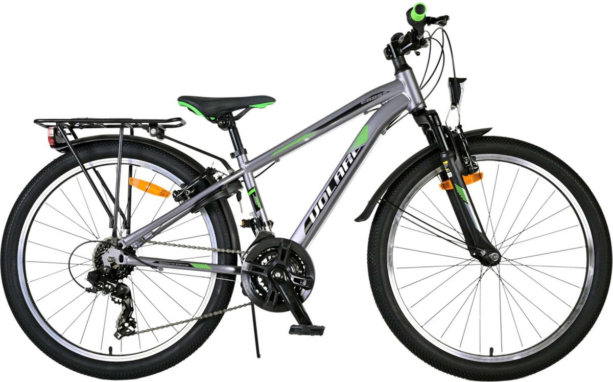 Volare Cross Kinderfiets - Jongens - 24 inch - Grijs - 18 versnellingen - Twee handremmen