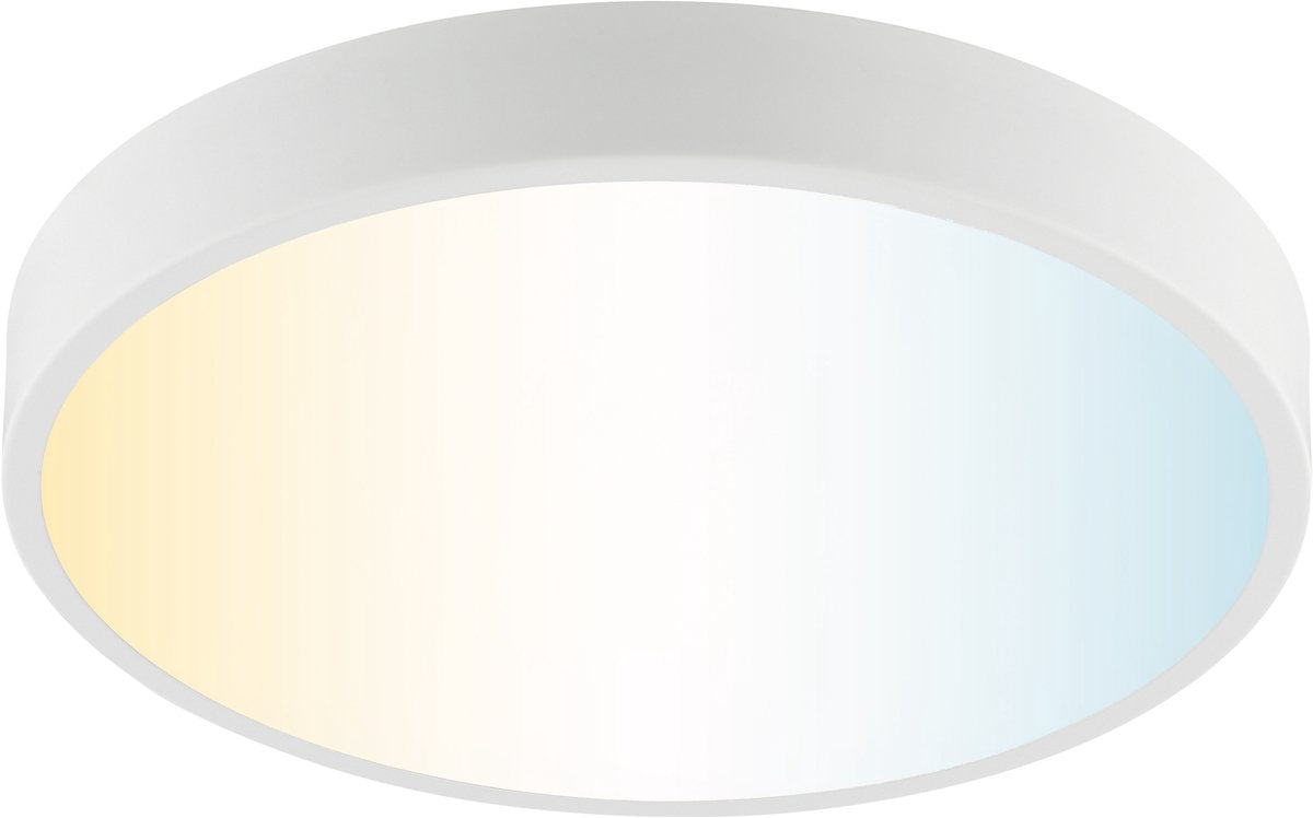 Brilliant slimline - plafoniera - ø 39 cm - led 11w - cct - 3000k-6500k - dimmerabile - luce notturna - timer - telecomando - bianco