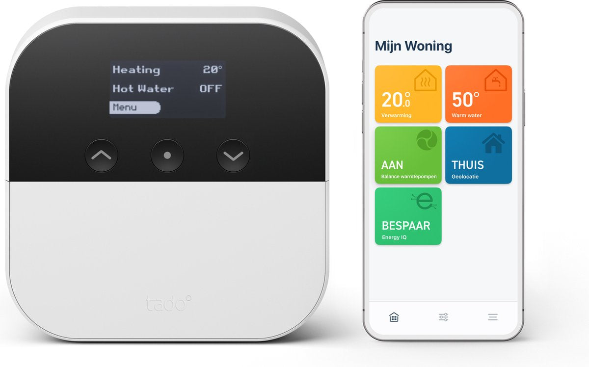 Tado° ottimizzatore x pompa di calore - variante cablata - funziona con Google Home, Alexa Apple Home Kit - bianco e nero