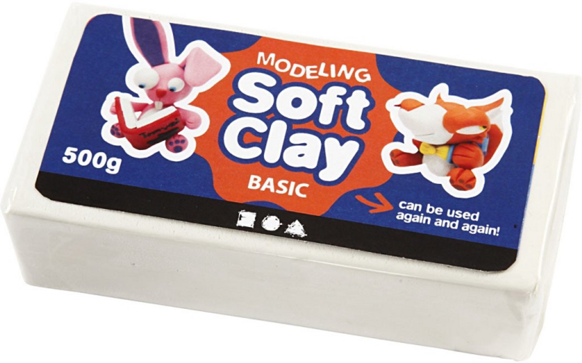 Soft clay - white, 500gr.