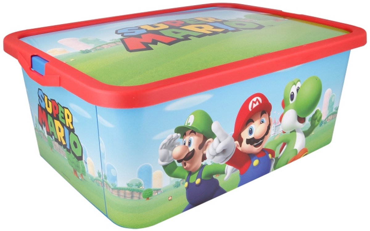 Caja de almacenamiento sin marca sans marque 13 l super mario - rojo azul