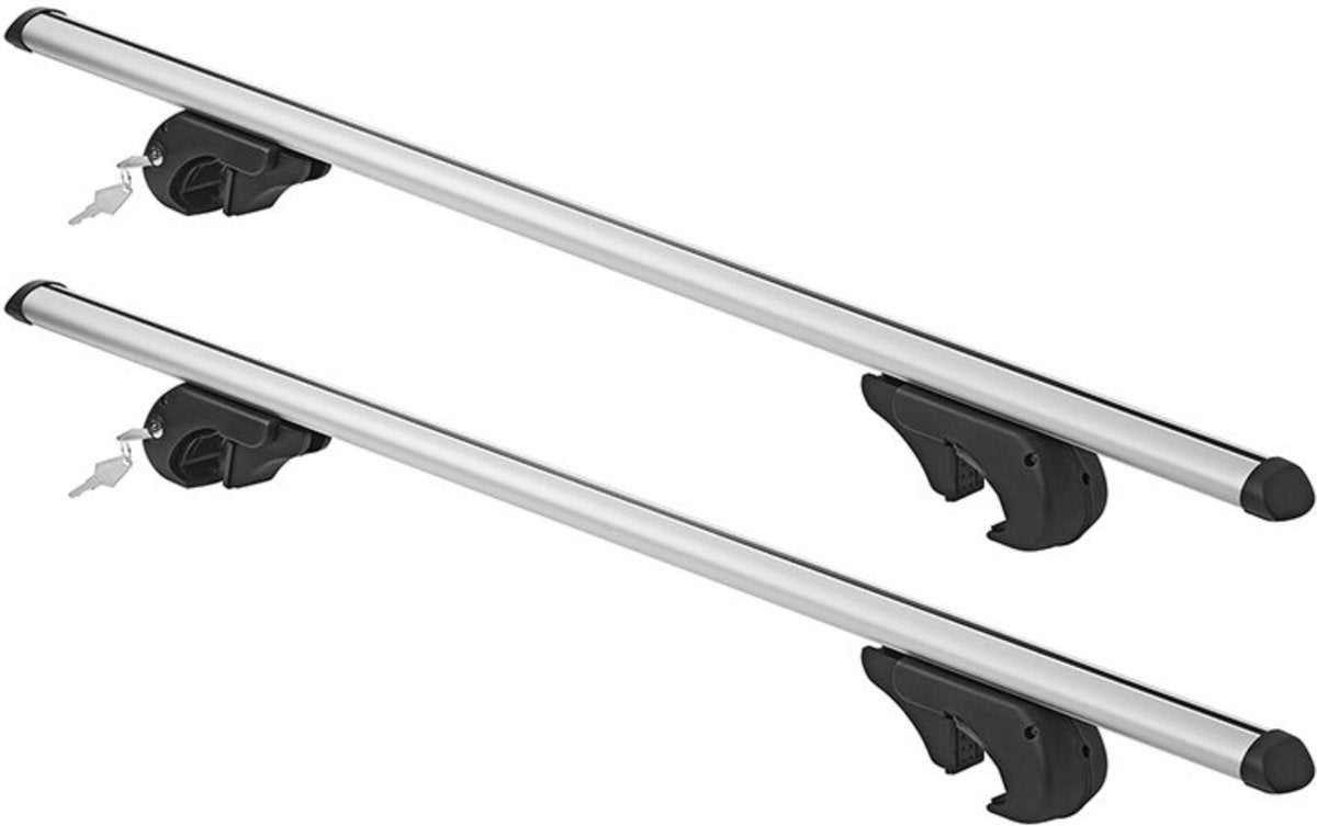 MENABO Roof Rack Set in alluminio 120 cm in argento