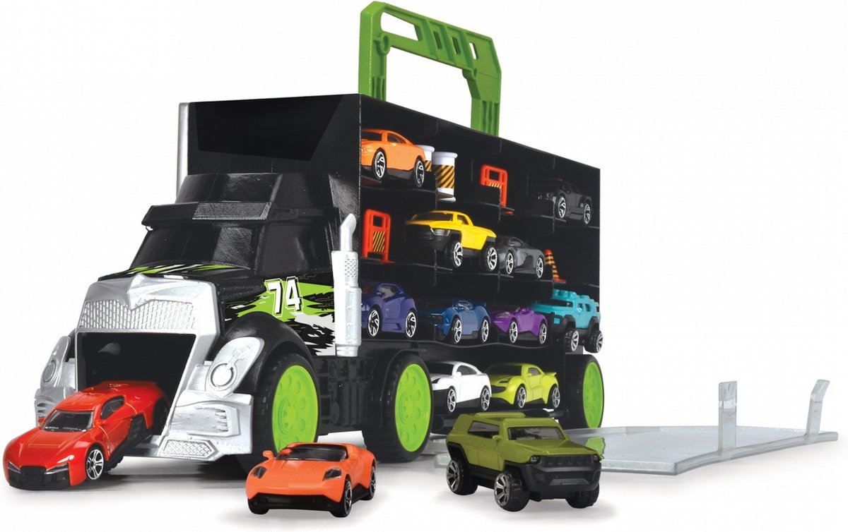 Trasportatore con 4 auto e accessori