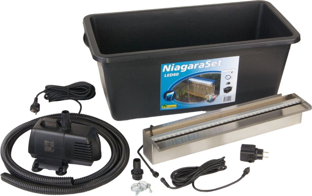 Ubbink Ubbink Niagara Balk Waterfall Acciaio inossidabile + illuminazione a LED 60 cm Pompa
