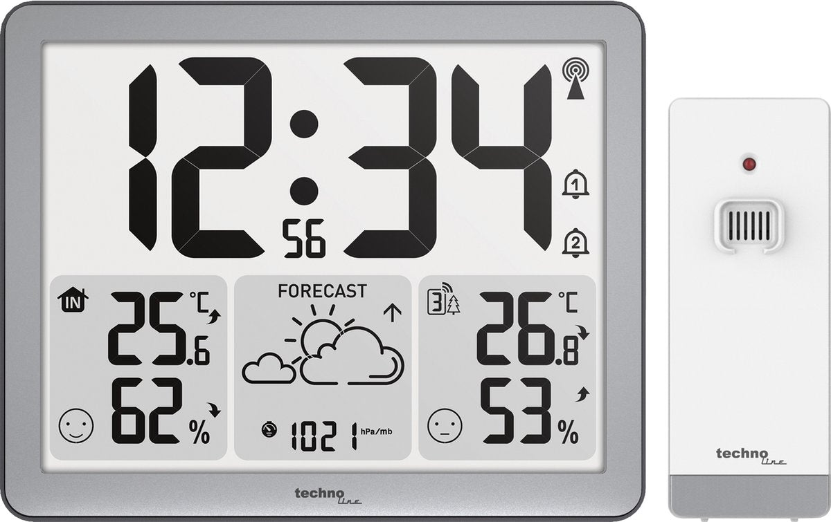 Stazione meteorologica Technoline - ws 6780 - 173x140x27mm - argento - con 1 sensore esterno - tl-ws6780