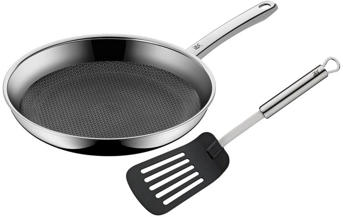 WMF profi resist - padella - ø 28 cm - acciaio inossidabile - inclusa spatola profi plus - adatta per induzione