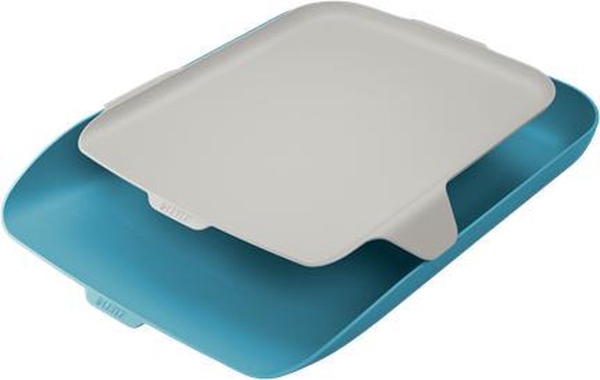 Comodo vassoio per lettere Leitz con organizer per scrivania - vassoi per lettere per formati A4 e C4 - blu sereno