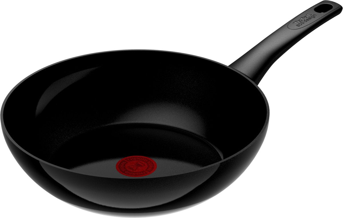 Tefal renew black on - sartén wok de cerámica - ø28 cm - sin pfas - apta para inducción