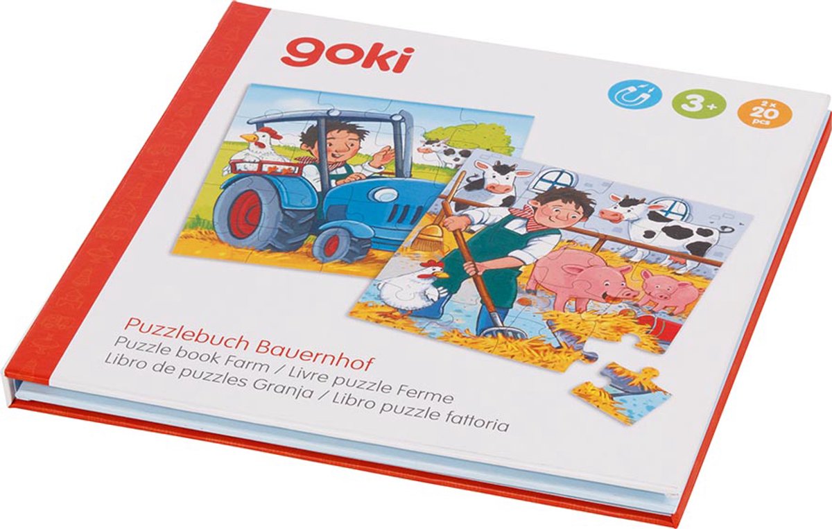 Goki Magnetic Jigsaw Puzzle Book Farm, 40th.