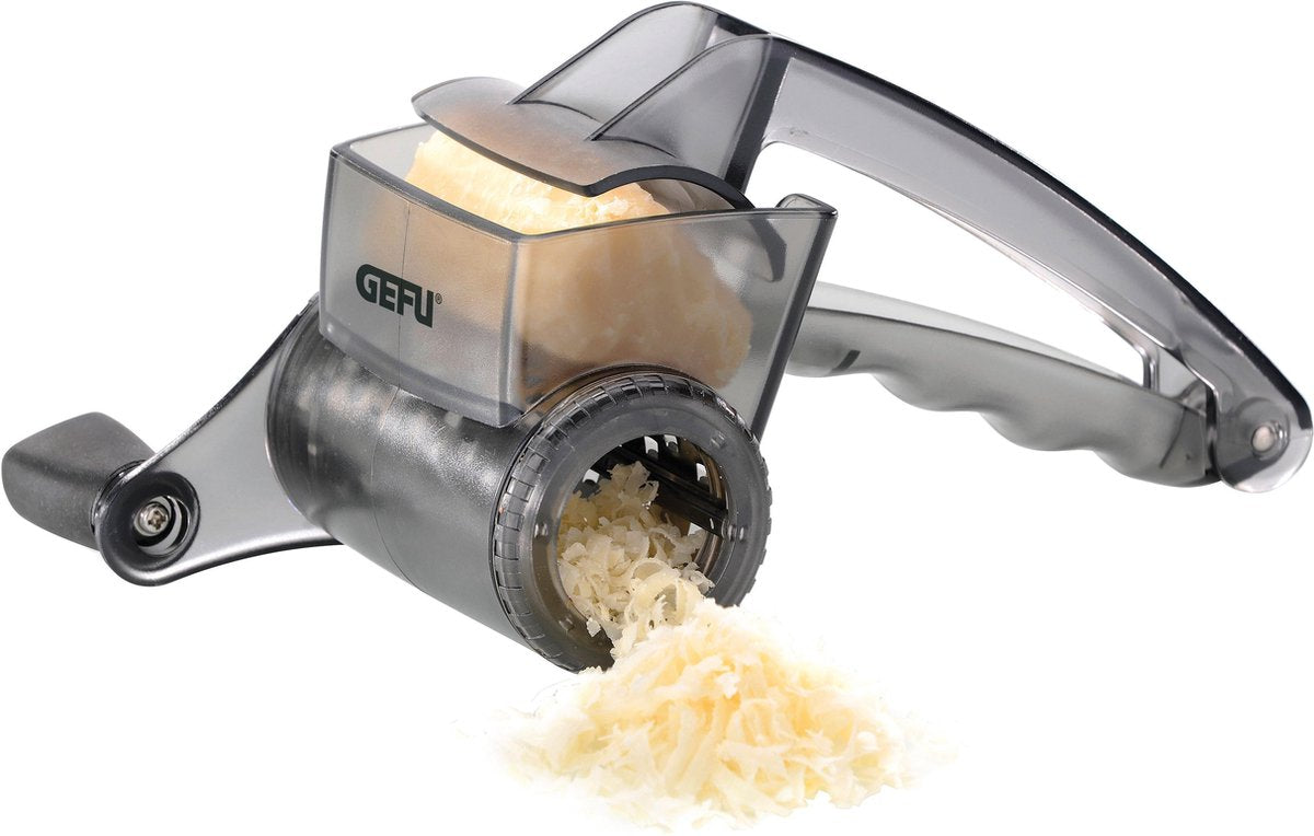 Grattugia a tamburo Gefu rullare 18,5 cm – 3 tamburi – per formaggio, verdure, noci e cioccolato