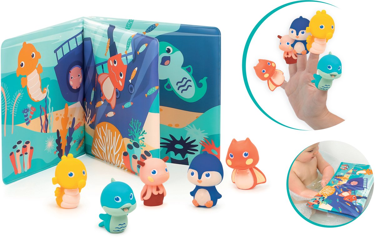 Ludi - Libro da bagno con marionette da dito - Giochi da bagno