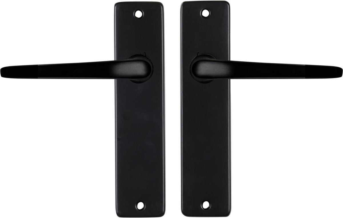 Starx deurklink zwart – deurbeslag – deurkruk met schild – deurklink duim - 43 x 180 mm – 㘠18 mm